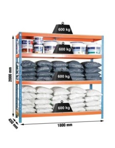Estantería SIMONFORTE 1804-4 chipboard azul/naranja/mader
