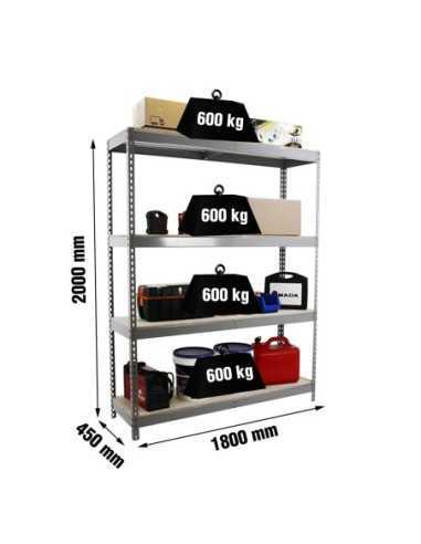 Estantería SIMONRACK Simonforte 1804-4 chipboard gris/madera
