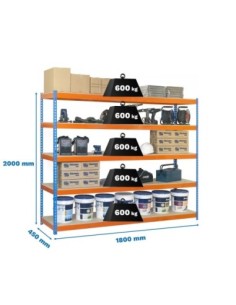 Estantería SIMONRACK Simonforte 1804-5 chipboard azul/naranja/mader