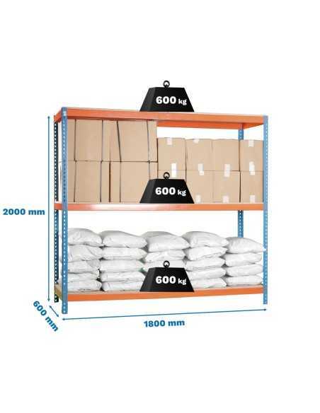 Estantería SIMONFORTE 1806-3 chipboard azul/naranja/mader