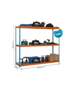 Estantería SIMONFORTE 1806-3 metal azul/naranja/galva