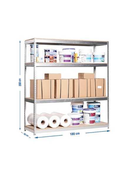 Estantería SIMONFORTE 1806-4 chipboard galva/madera