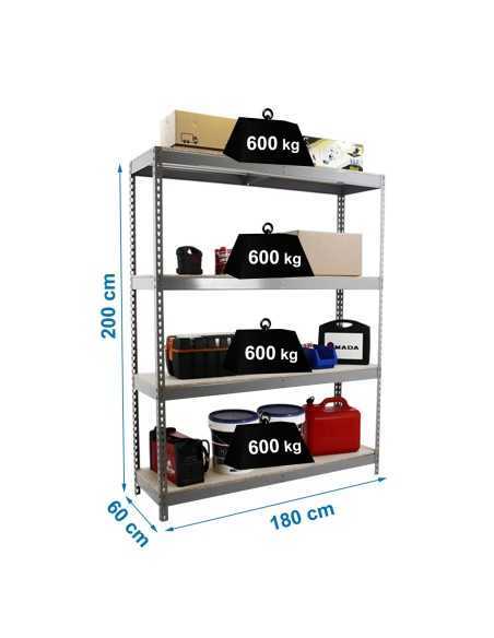 Estantería SIMONRACK Simonforte 1806-4 chipboard gris/madera