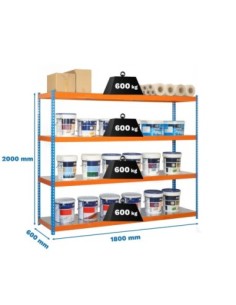 Estantería SIMONFORTE 1806-4 metal azul/naranja/galva