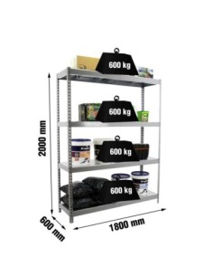 Estantería SIMONRACK Simonforte 1806-4 metal gris/galva