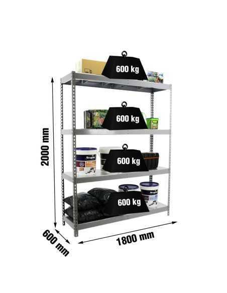 Estantería SIMONRACK Simonforte 1806-4 metal gris/galva