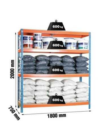 Estantería SIMONRACK Simonforte 1807-4 chipboard azul/naranja/mader