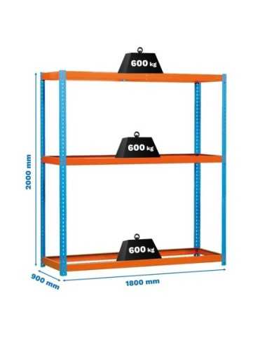 Estantería SIMONFORTE 1809-3 azul/naranja