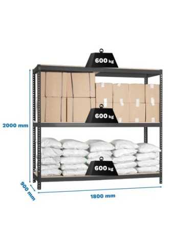 Estantería SIMONRACK Simonforte 1809-3 chipboard antracita/madera