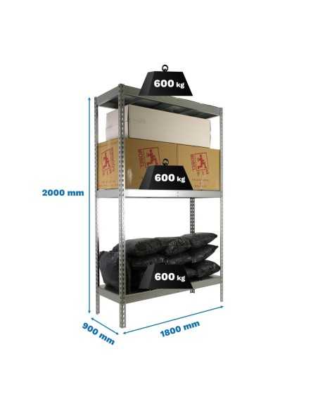 Estantería SIMONRACK Simonforte 1809-3 metal galva/galva