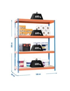 Estantería SIMONFORTE 1809-4 chipboard azul/naranja/mader