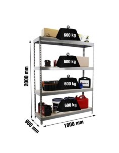 Estantería SIMONRACK Simonforte 1809-4 chipboard gris/madera