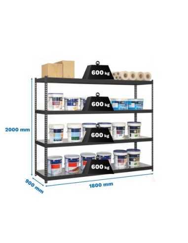 Estantería SIMONRACK Simonforte 1809-4 metal antracita/galva