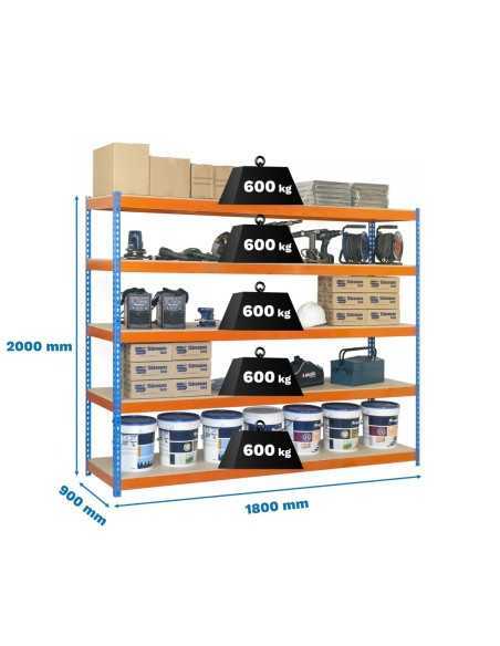 Estantería SIMONRACK Simonforte 1809-5 chipboard azul/naranja/mader