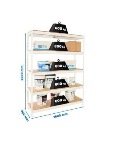 Estantería SIMONRACK Simonforte 1809-5 chipboard blanco/madera