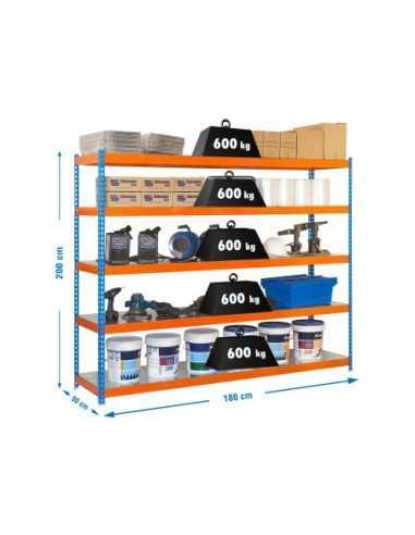 Estantería SIMONRACK Simonforte 1809-5 metal azul/naranja/galva