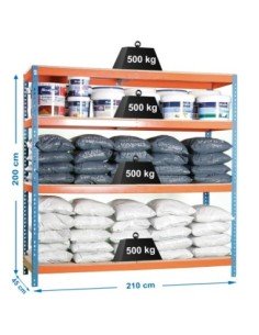Estantería SIMONRACK Simonforte 2104-4 chipboard azul/naranja/mader