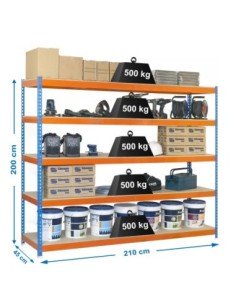 Estantería SIMONRACK Simonforte 2104-5 chipboard azul/naranja/mader