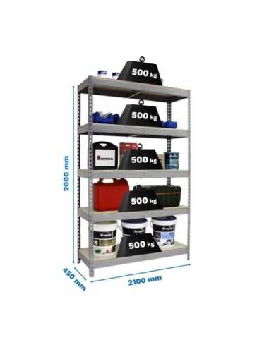 Estantería SIMONRACK Simonforte 2104-5 chipboard gris/madera