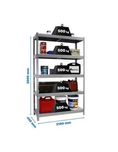 Estantería SIMONRACK Simonforte 2104-5 metal gris/galva