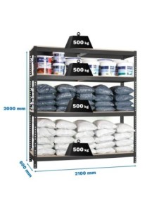 Estantería SIMONRACK Simonforte 2106-4 chipboard antracita/madera