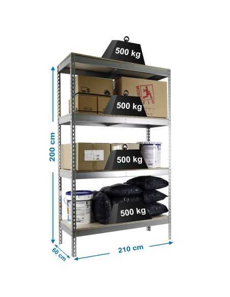 Estantería SIMONRACK Simonforte 2106-4 chipboard galva/madera