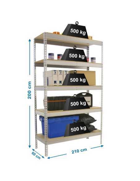 Estantería SIMONRACK Simonforte 2106-5 chipboard galva/madera