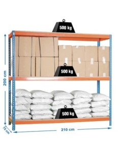 Estantería SIMONRACK Simonforte 2107-3 chipboard azul/naranja/mader