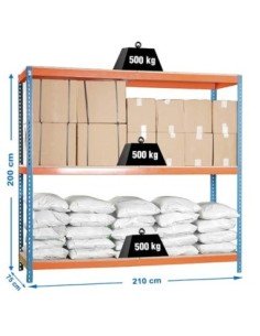 Estantería SIMONRACK Simonforte 2107-3 chipboard azul/naranja/mader