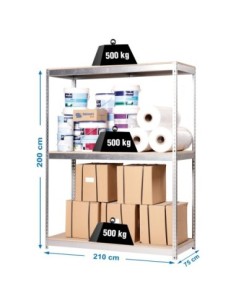 Estantería SIMONRACK Simonforte 2107-3 chipboard galva/madera