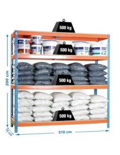 Estantería SIMONRACK Simonforte 2107-4 chipboard azul/naranja/mader