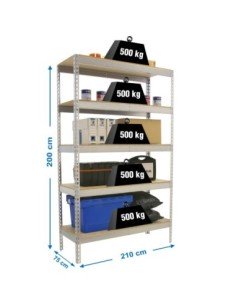 Estantería SIMONRACK Simonforte 2107-5 chipboard galva/madera