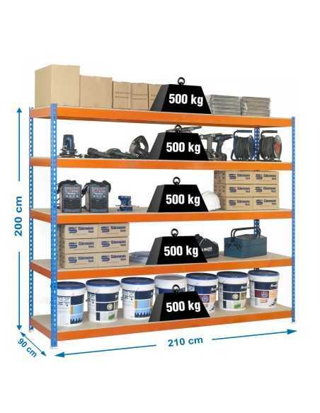 Estantería SIMONRACK Simonforte 2109-5 chipboard azul/naranja/mader