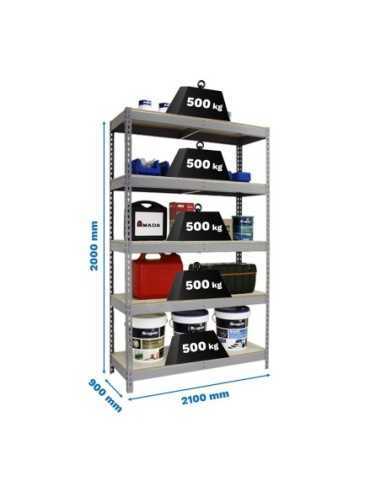 Estantería SIMONRACK Simonforte 2109-5 chipboard gris/madera