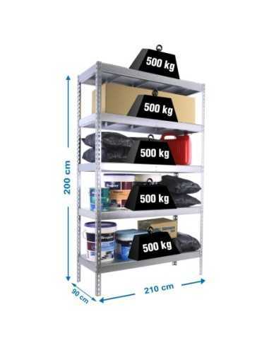 Estantería SIMONRACK Simonforte 2109-5 metal galva/galva