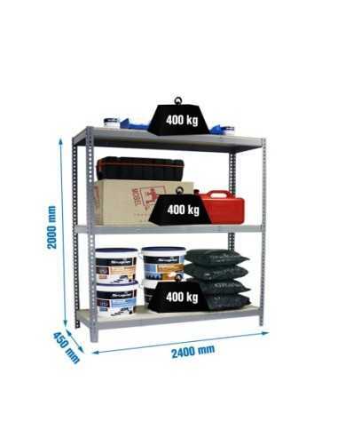 Estantería SIMONRACK Simonforte 2404-3 chipboard gris/madera