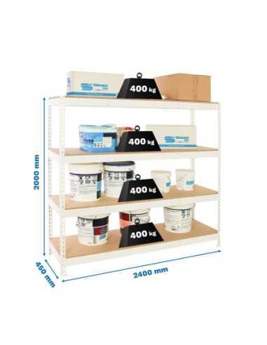 Estantería SIMONRACK Simonforte 2404-4 chipboard blanco/madera