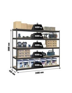 Estantería SIMONRACK Simonforte 2404-5 chipboard antracita/madera