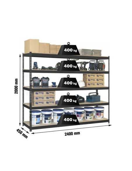 Estantería SIMONRACK Simonforte 2404-5 chipboard antracita/madera