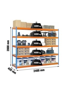 Estantería SIMONRACK Simonforte 2404-5 chipboard azul/naranja/mader