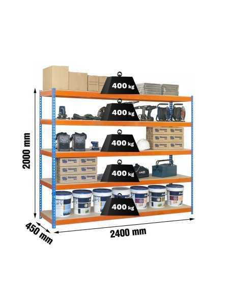 Estantería SIMONRACK Simonforte 2404-5 chipboard azul/naranja/mader