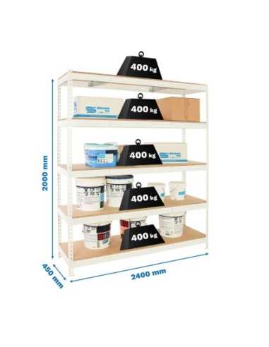Estantería SIMONRACK Simonforte 2404-5 chipboard blanco/madera