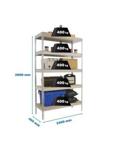 Estantería SIMONRACK Simonforte 2404-5 chipboard galva/madera