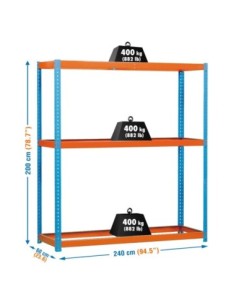 Estantería SIMONFORTE 2406-3 azul/naranja