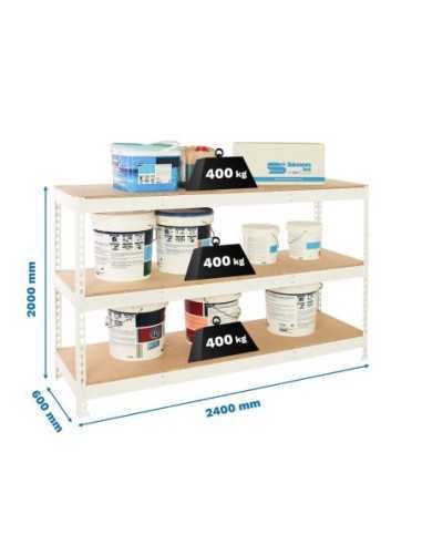 Estantería SIMONRACK Simonforte 2406-3 chipboard blanco/madera