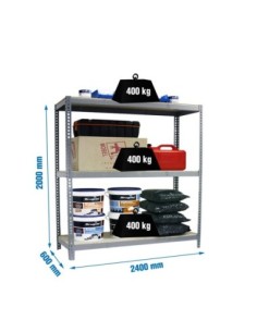 Estantería SIMONRACK Simonforte 2406-3 chipboard gris/madera