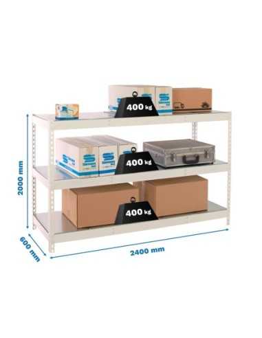 Estantería SIMONRACK Simonforte 2406-3 metal blanco/galva