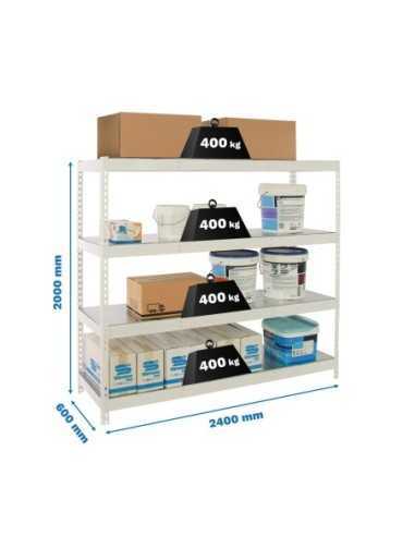 Estantería SIMONRACK Simonforte 2406-4 metal blanco/galva