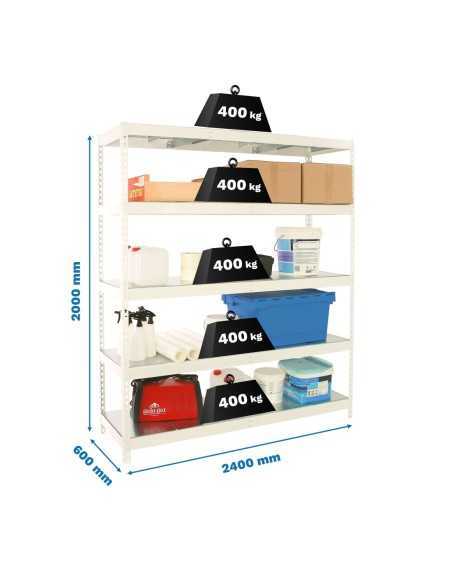 Estantería SIMONRACK Simonforte 2406-5 metal blanco/galva