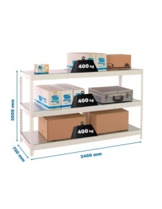 Estantería SIMONRACK Simonforte 2407-3 metal blanco/galva